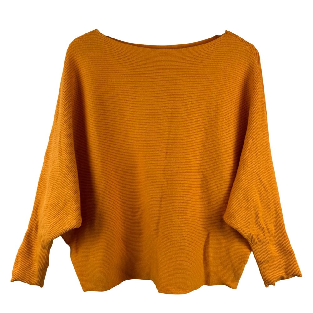 Philosophy Republic Clothing Sweater Womens 2X Mustard Yellow Ribbed Dolman Knit
